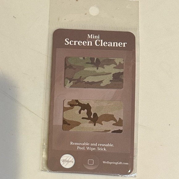 MINI SCREEN CLEANER SET CAMOUFLAGE CAMO CELL PHONE 1.75” REUSE PEEL WIPE STICK - Picture 4 of 5